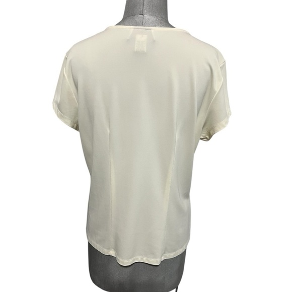 Talbots Elegant Cream V-Neck Women's Top Size L - Picture 3 of 6